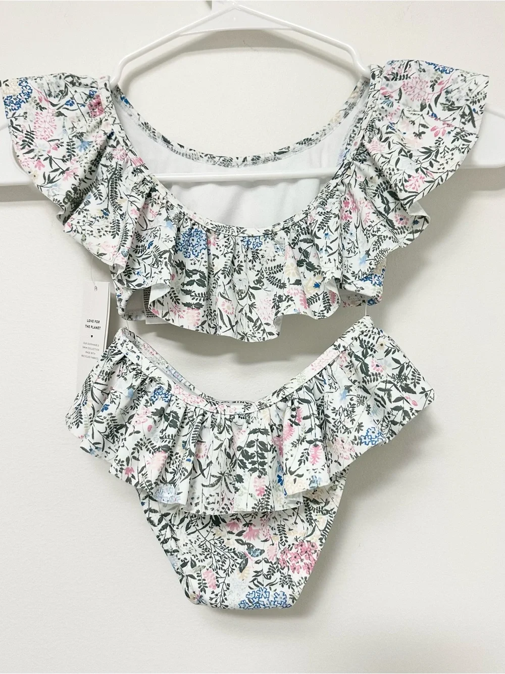 NEW Janie and Jack Ruffled Floral Two-Piece Swim Set - Pink & Blue Floral sz 3T